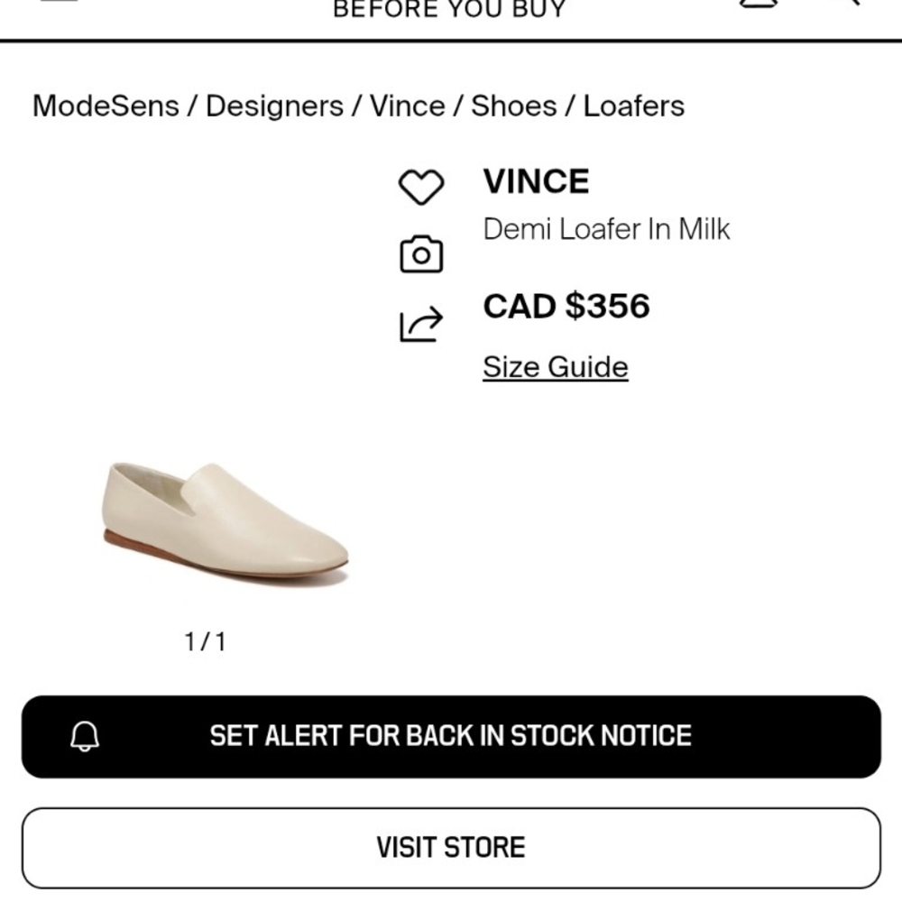 Vince Leather Loafers in Light Cream